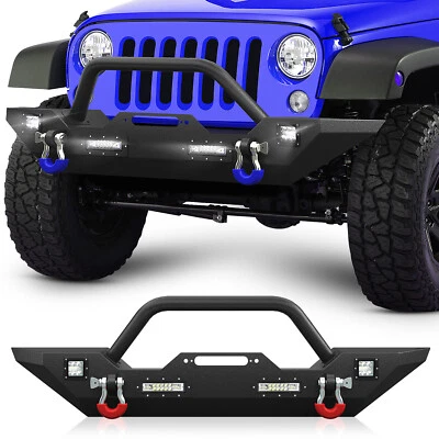Front / Rear Bumper for 2007-2018 Jeep Wrangler JK JKU Unlimited with LED Lights - Image 1 of 4