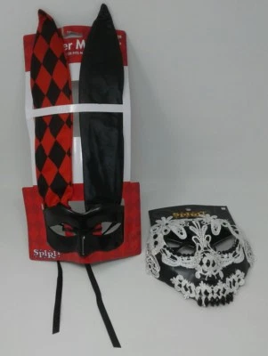 Age 14+Spirit Womens Lace Skull Mask Masquerade Costume Accessory & Jester Mask  - Image 1 of 4