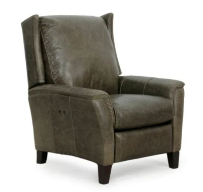 Silla reclinable eléctrica Barcalounger Darwin II Liberty Ashe de cuero de grano superior Foto 1 de 3