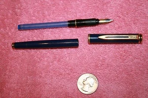 Vintage France Waterman Fountain Pen Dark Blue Lacquer - Picture 1 of 6