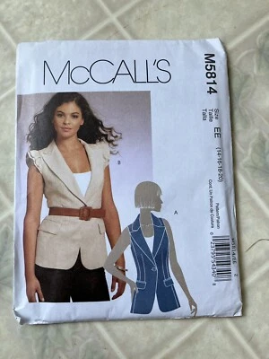 McCall's M5814 Lined Jackets Short Ruffled Sleeve Sz 14 16 18 20 Uncut Pattern - Image 1 of 4