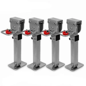 NNEDSZ 4x 440mm Drop Down Corner Legs Steadies Handle Steel Foot Caravan Trailer - Picture 1 of 12