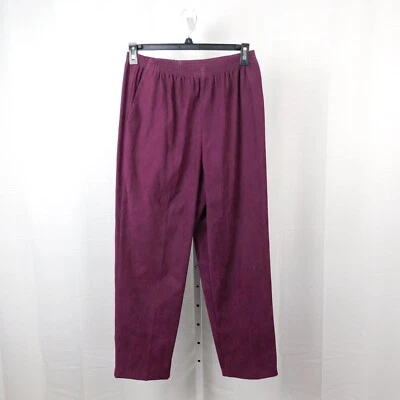 Alfred Dunner Elastic Waist Comfort Pull-On Casual Pants - 14, Burgundy #918 - Image 1 of 4