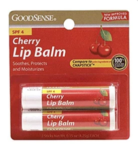 Goodsense cherry lip balm with SPF-4 twin pack 0.15 ounce, 0.15 Count - Picture 1 of 1