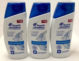 Head & Shoulders Classic Clean Daily Dandruff Shampoo 3 oz Travel Size Lot X 3 - Picture 1 of 3