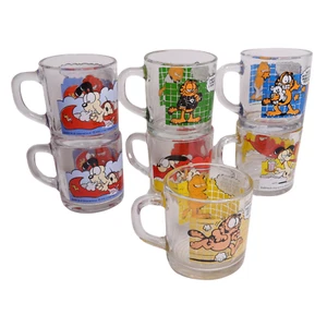Lot Of 7 McDonald's Garfield Glass Coffee Mugs From 1978 United Features - Picture 1 of 13