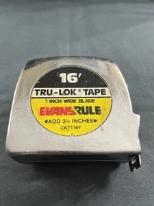 Evans Rule Tru-Lok Tape 16 Foot 1 Inch Wide Blade Has Clip CKT116Y Made In USA - Picture 1 of 8