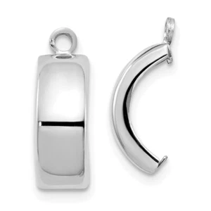 10k White Gold Polished Earring Jackets 0.83gm L-12 mm, W-5 mm - Picture 1 of 3