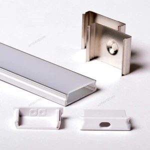 2m 2406 PROFILO ALLUMINIO BARRA RIGIDA PIATTA SOTTILE 24x6mm PER STRISCE LED - Foto 1 di 3