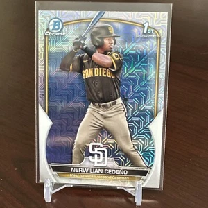 2023 Bowman Chrome 1st Bowman Mega Box Mojo Refractor Nerwilian Cedeno Padres - Picture 1 of 2