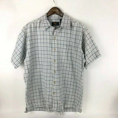 Route 66 mens short sleeve button up shirt blue white plaid size large - Image 1 of 4