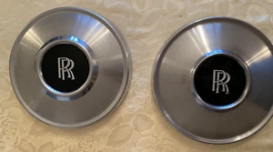 PAIR ROLLS ROYCE centre PART WHEEL TRIMS FOR CORNICHE AND OTHER MODELS HUBCAP - Picture 1 of 4