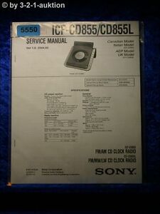 Sony Service Manual Icf CD855/CD855L Clock Radio (#5550)