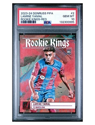 2023 - 24 帕尼尼 Donruss 国际足联 Lamine Yamal 新秀国王红色 RC PSA 10 Gem 完好 — 第 1/2 张图片