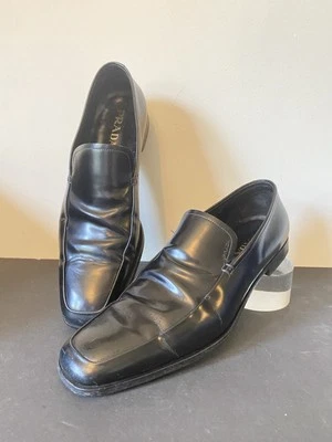 Designer Prada Men’s Leather Loafers Sz 10 - Image 1 of 4