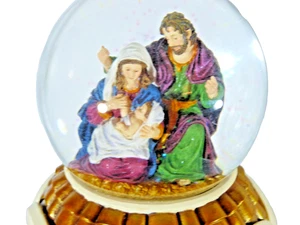 Michael Adams Water Globe Nativity With Musical Revolving Angel in Gazebo NIB - Picture 1 of 20