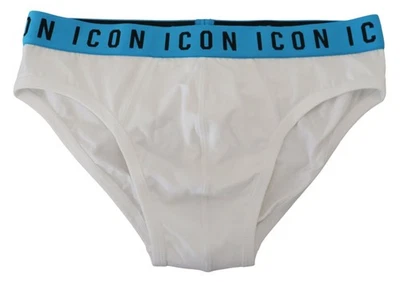 Auténtico calzoncillo de algodón elástico con logotipo de icono blanco de Dsquared² para hombre Foto 1 de 3