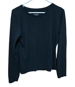 Tahari Essentials T-Shirt Women’s Large Black Long Sleeve Top - Picture 1 of 5