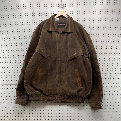 Chaqueta de bombardero de cuero vintage Charles Klein para hombre 3XLT gamuza vuelo envejecido  Foto 1 de 4