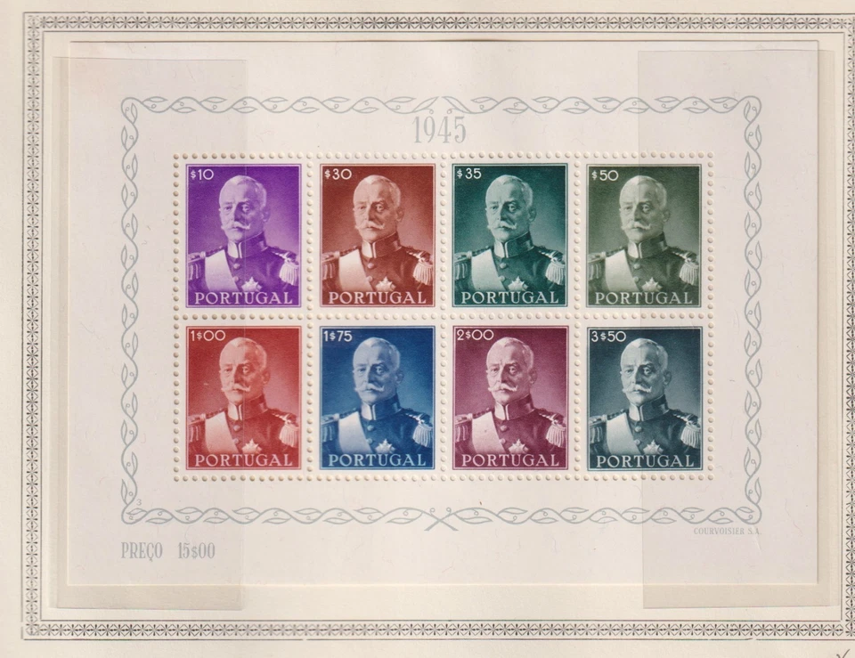 Portugal 1945 MI Bloc 8 MLH VF / CAT VALUE $320 - Image 1 of 1