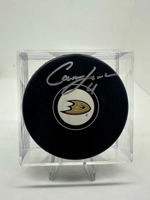 Cam Fowler Firmado Autógrafo Anaheim Ducks Logo Oficial Puck St. Louis Blues Foto 1 de 2