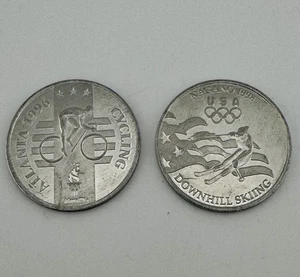 1996 Nagano Winter Olympics Snow Boarding & 1996 Cycling Coins General Mills - Picture 1 of 5