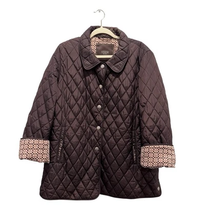 Chaqueta acolchada Coach Diamond Signature C Barn Puffer ecuestre clásica marrón XL Foto 1 de 4