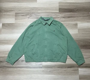 Vintage Polo Ralph Lauren Jacke Grün Full Zip Kinnriemen Twill Herren Gr. 2XL - Bild 1 von 10