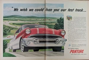 1956 Vintage Vehicle Print Ad Pontiac '56 Strato-Streak Red Vehicle Illustration - Picture 1 of 1
