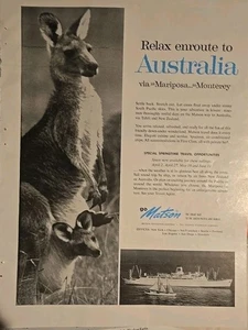 Go Matson 1958 crucero Australia canguro anuncio de colección  - Imagen 1 de 1