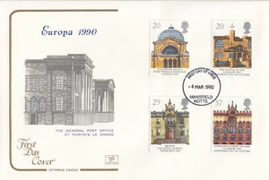 (99688) Cotswold Architecture EUROPA FDC Mansfield 1990 - Picture 1 of 1