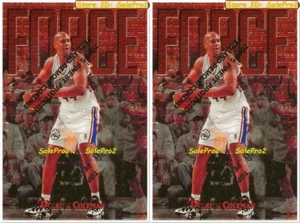 2x TOPPS FINEST 1997 DERRICK COLEMAN NBA PHILADELPHIA 76ers STAR MINT #92 LOT - Picture 1 of 2