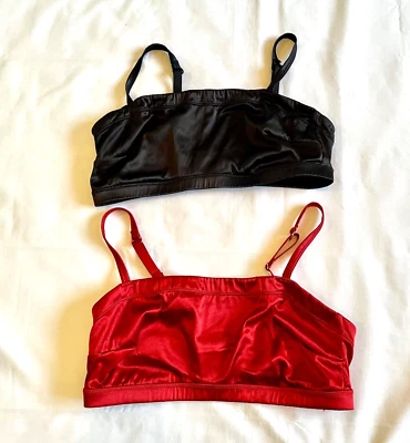 Aerie 2 Bralettes Size Medium Black & Red, No Padding, Adjustable Straps - Image 1 of 4