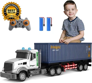 Remote Control Semi Truck with Trailer - 23.6 Inch 9-Channel Rc Semi Truck Toy - Picture 1 of 6