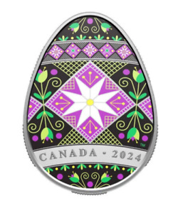 2024 Canada $20 PYSANKA 1oz .9999 Silver Traditional Ukraine Easter Egg Coin