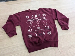 Harry Potter Christmas Jumper Burgundy Wizarding World Age 9-10 Years Kids Xmas - Picture 1 of 6