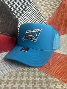 New Vintage 90s Jacksonville Jaguars Banned Logo Turquoise Snapback Hat Trucker - Picture 1 of 3