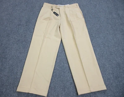 Pantalones Hickey Freeman Para Hombre 34 Amarillo Vestido Pantalones Plisados Informales Italia 34X29 Foto 1 de 4
