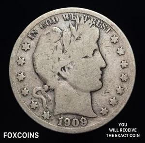 Medio dólar de plata barbero 1909-S ---- Bonita moneda ---- #625 - Imagen 1 de 3