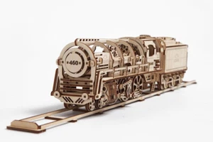 Combo Deal! UGears Locomotive with Tender + Railway Platform - Wooden Model  - Picture 1 of 11