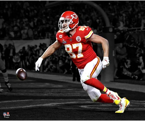 Travis Kelce Kansas City Chiefs Unsigned Super Bowl LIV Spotlight Photograph Cover