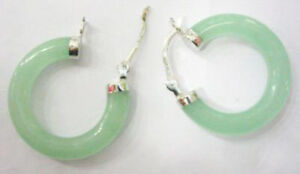 New Pair Red/Green Jade Gold&Silver Plated Hook Hoop Dangle Earrings Fashion