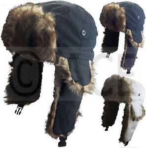 Faux Fur Showerproof Flaps Skiing Winter Russian Aviator Trooper Cap Trapper Hat