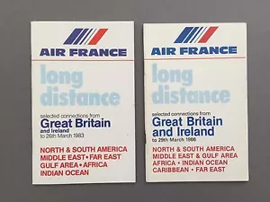 AIR FRANCE LONG DISTANCE AIRLINE TIMETABLE’S X 2 - 1983 & 1986 AF - Picture 1 of 1