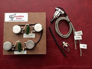 The Blues prewired Harness Kit For Gibson Les Paul Long Shaft Pots Switch - Picture 1 of 7