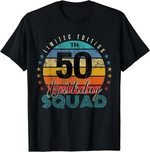 50 Year Old Birthday Squad Vintage Gift 50th Unisex T-Shirt - Picture 1 of 5