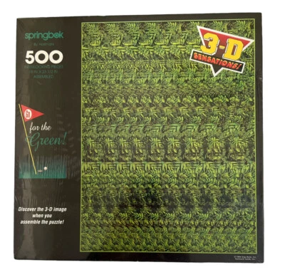 1994 Springbok GO FOR THE GREEN 3D Autosterograms Magic Eye Jigsaw Puzzle NOS - Image 1 of 4