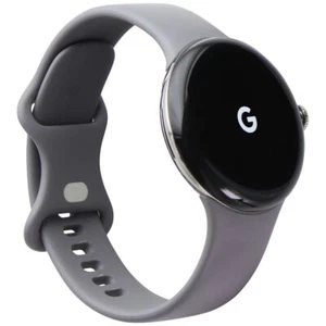 Google Pixel Watch 32GB GWT9R ( GPS + LTE) Argent Étui Avec Gris Actif Bande - Photo 1 sur 4