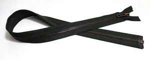 25 inch Dark Olive Green & Antique Brass #5 YKK Zipper Separating New! - Picture 1 of 2