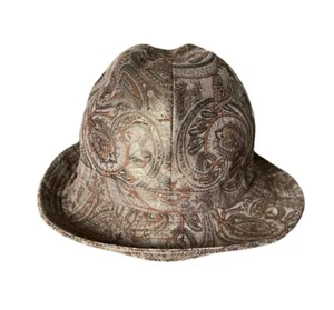 De colección Años 80 Frank Olive Neiman Marcus Paisley Sombrero Gamuza Mujer Talla Única OS Dinero Antiguo - Imagen 1 de 10